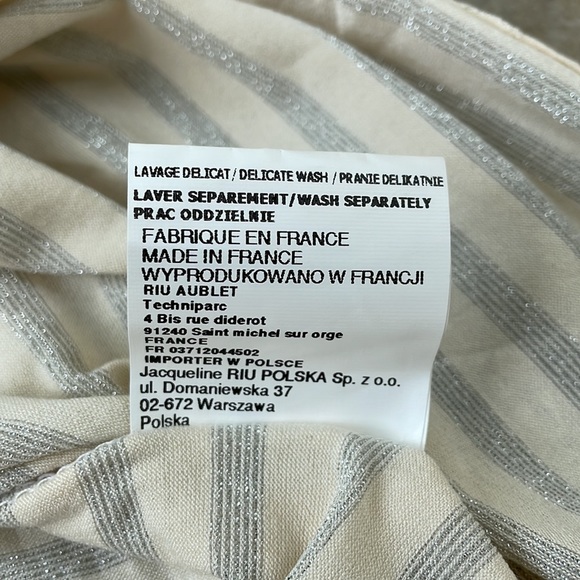 Jacqueline Riu Cream and Silver Striped Tunic - Picture 6 of 8